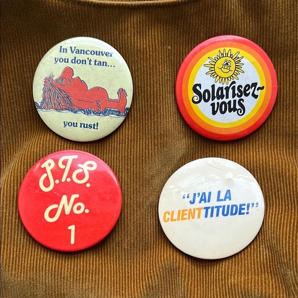 Vintage Button Pin Set - Multicolor
